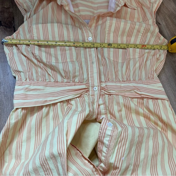 Derek Lam Collective Yellow Pinstripe Collared Button Up Shirt Dress Size 36 (xs - Picture 12 of 16